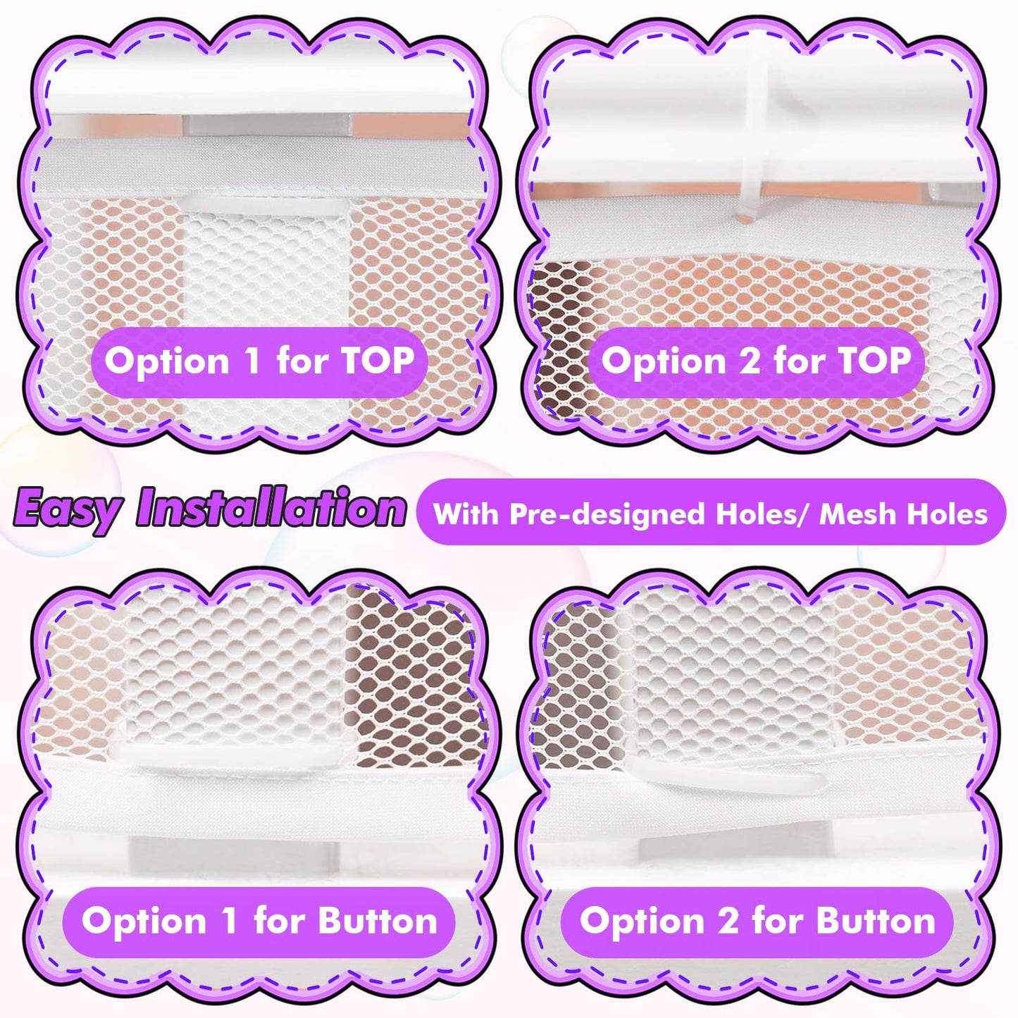 tupi Banister Guard for Baby - 10ft Lx 3ft H, Premium Balcony Netting for Pets, Child Safety Net, Stair Railing Proof Mesh for Kids, Toys, Pets - White