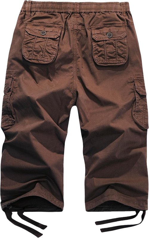 FOURSTEEDS Women's Mid Rise Cotton Capri Hiking Shorts - Multi Pocket Cargo Design | Comfortable Fit