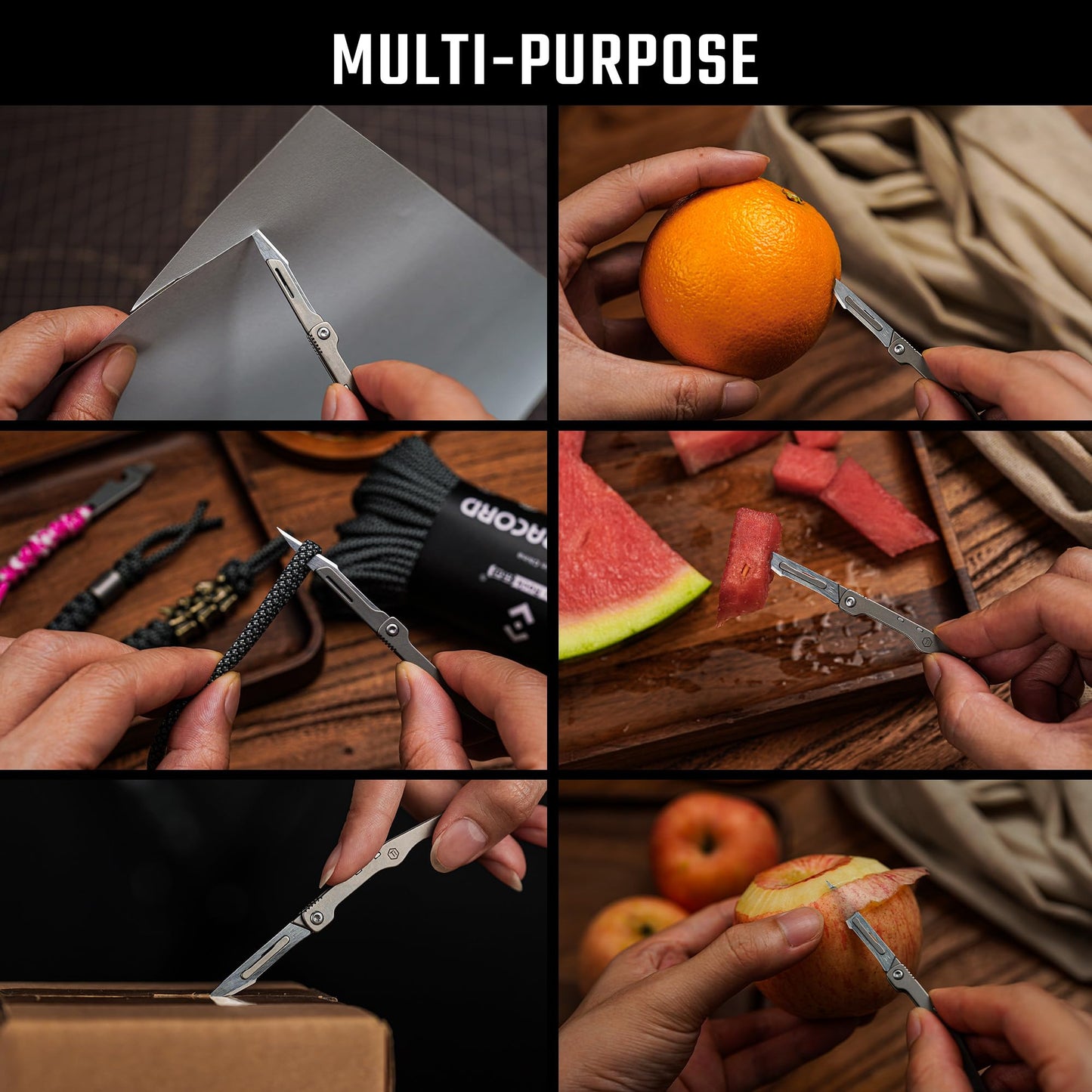 KeyUnity KK13 Precision Craft Utility Blade Titanium Handle Mini Cutting Tool for Arts Crafts DIY Projects Paper Cardboard Fabric and Hobby Use with Replaceable Blade