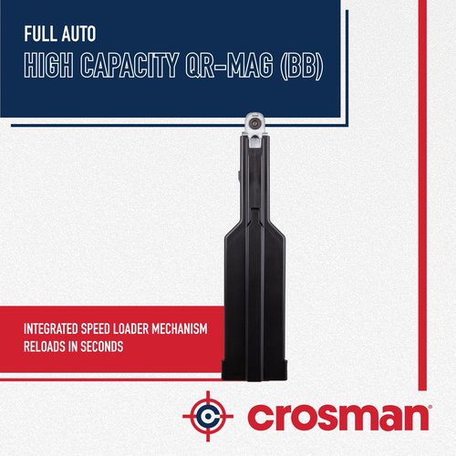 Crosman CFAHCM Quick Loading BB Magazine For SBR Full Auto BB Air Rifles, Black
