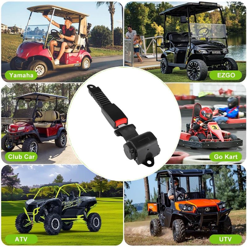 Courage Joy Kindness Retractable Golf Cart Seat Belts Kit,61" 2 Point Adjustable Seat Belts Universal Seat Belts for Golf Carts EZGO, Yamaha, Club Car, ICON, Star, Zone Golf Carts, Go Kart, Forkliftr