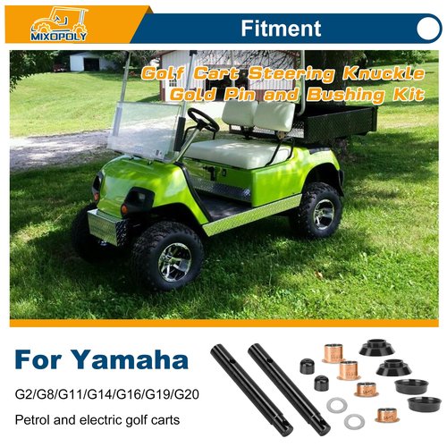 Mixopoly Steering Knuckle King Pin and Bushing Repair Kit for Yamaha G2 G8 G9 G14 G16 G19 G20 Gas and Electric Golf Cart 1985-2002