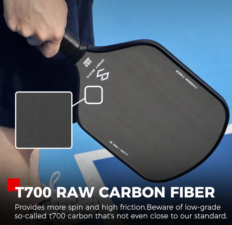 Pickleball Paddles T700 Raw Carbon Fiber Set of 2 with Pickleball Covers, Pickleball Paddles Professional for Men Women USAPA Approved