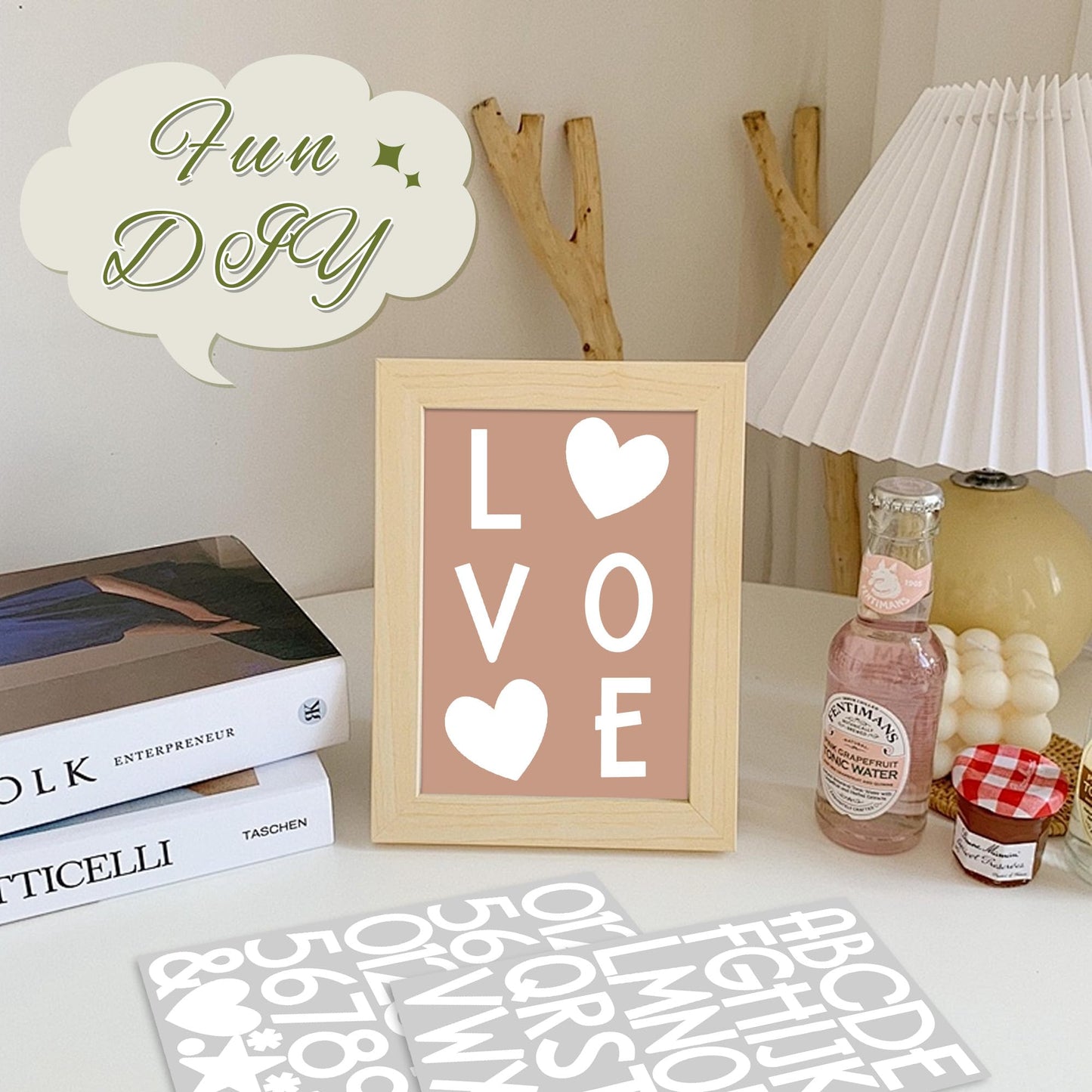 600Pcs Letter Stickers 20Sheets Alphabet Stickers Vinyl Mailbox Numbers Self Adhesive Waterproof Large Sticker Letters for Water Bottle Poster Board School Craft Classroom Address Decor(White,2Inch)