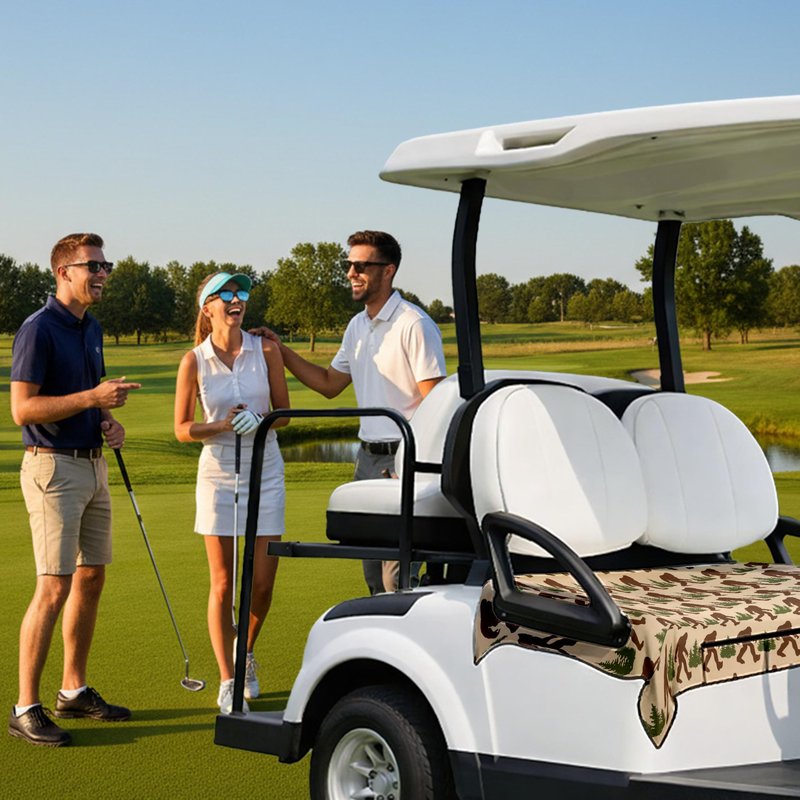 rywyyebsi Golf Cart Seat Covers with Front Pockets Golf Cart Seat Towel Blanket for Men Women Keeps Seat Comfortable and Clean 51"x 31" Golf Cart Accessories for 2-Person Seats Decorations