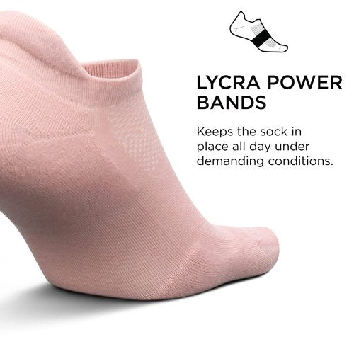 Feetures High Performance Ultra Light Ankle Sock - No Show Socks for Women & Men with Heel Tab - New Pink Blanket, S - (1 Pair)