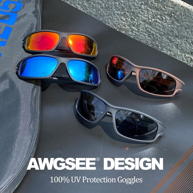 AWGSEE 3PACK Polarized Sports Sunglasses for Men Driving Golf Fishing Running Sun Glasses UV400 Protection