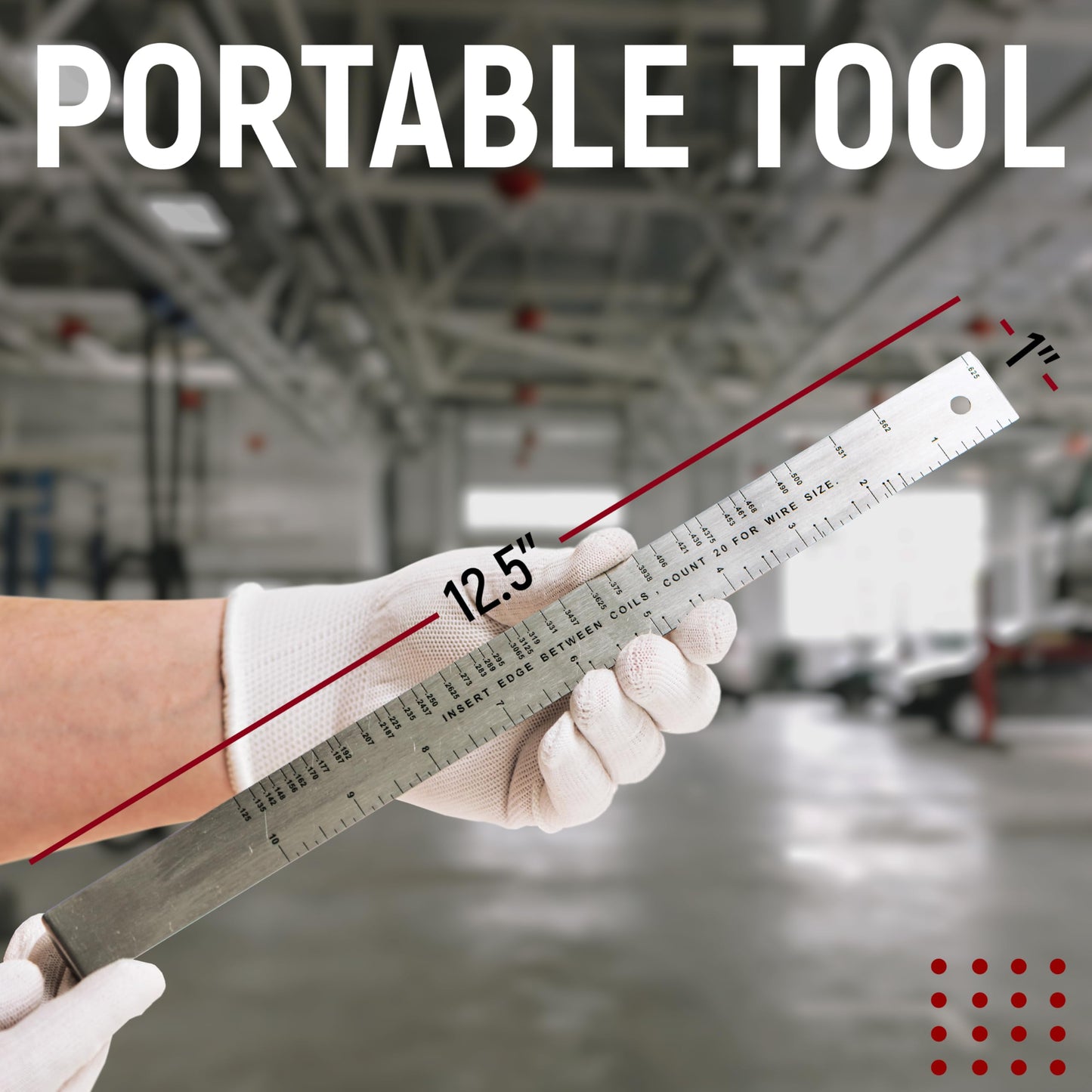 Garage Door Torsion Spring Wire Measuring Tool for .125 - .625, Steel Gauge Measuring Tool