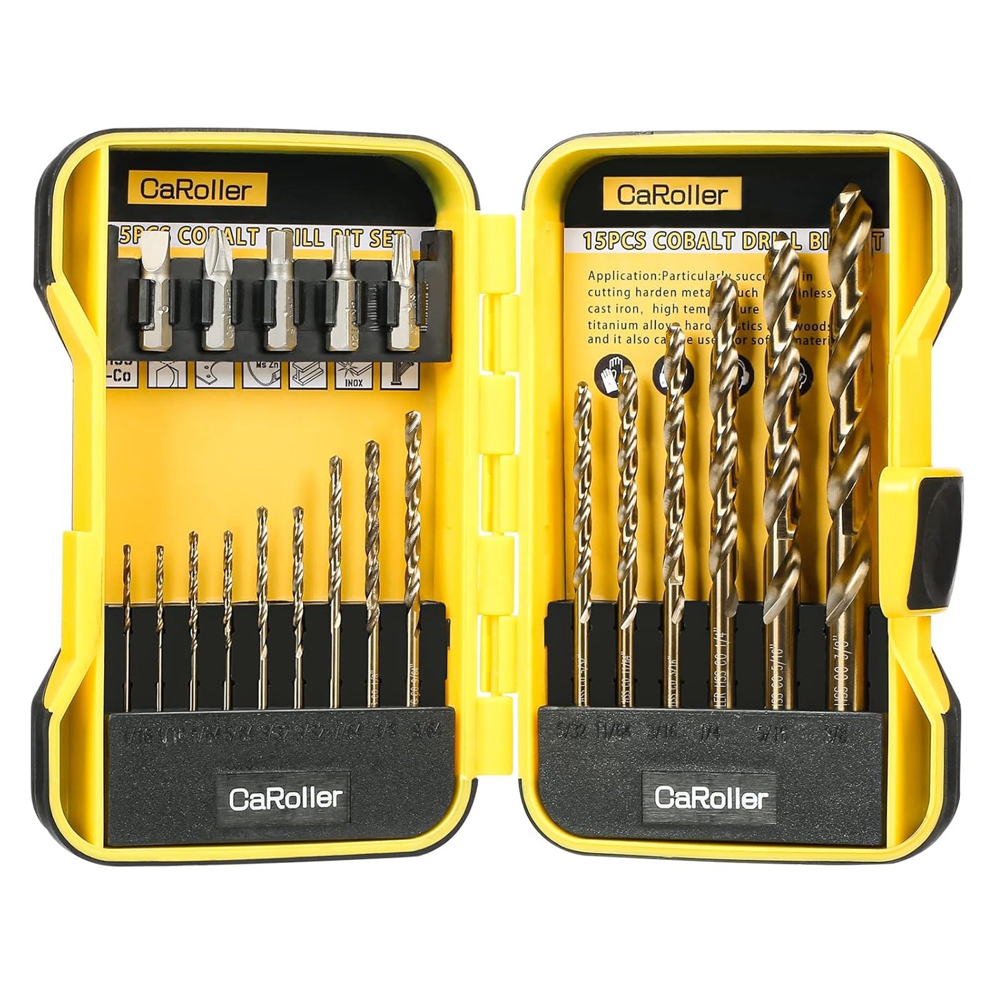 29-Piece High Speed Steel Drill Bit Set with Metal Indexed Case - 135° Tip for Wood, Plastic & Stainless Steel