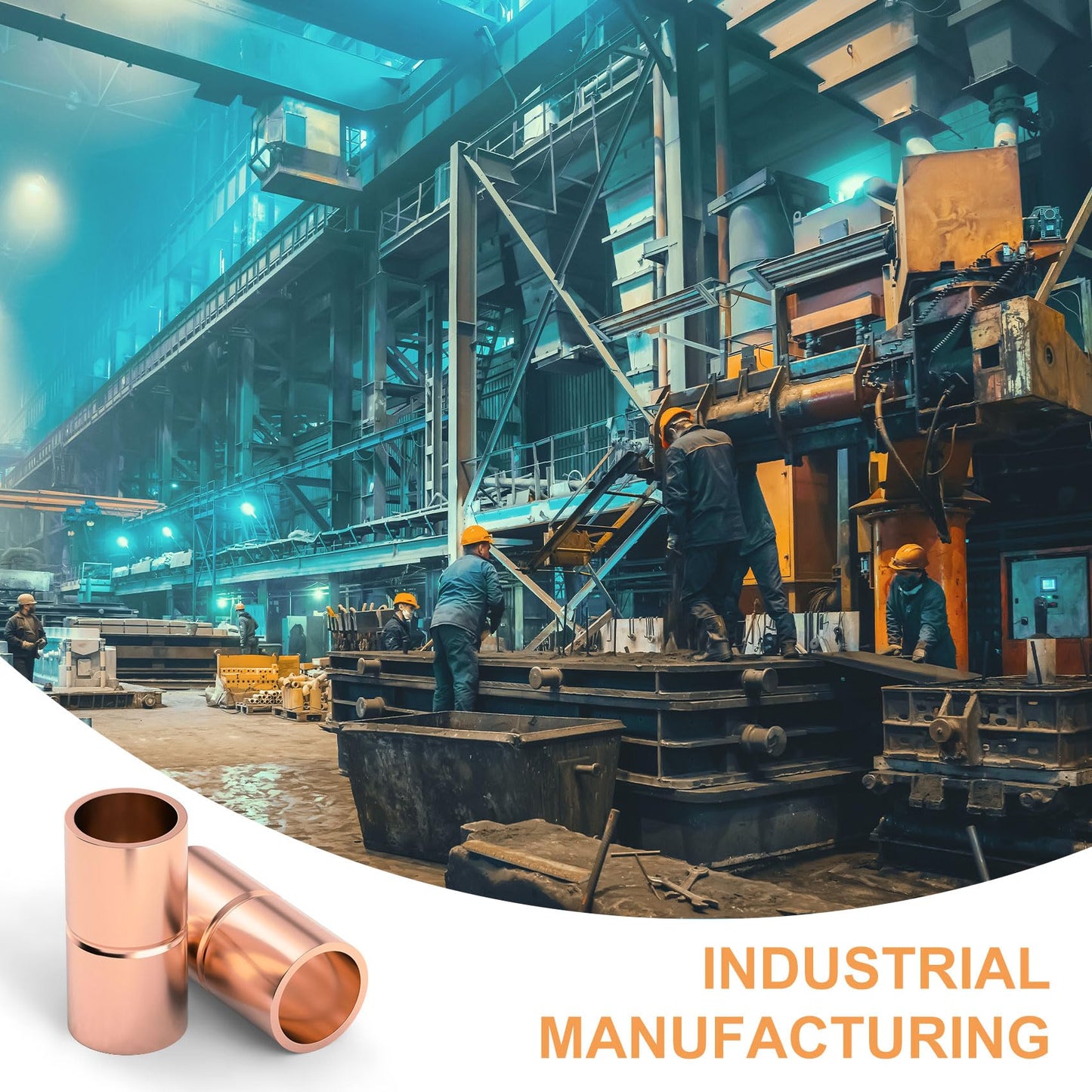 HINZIC 10Pcs Straight Copper Coupling Fittings, 1/4" ID Welding Joint for HVAC Air Conditioner, Solder Connection Connector End Repair Coupler with Rolled Tube Stop Sweat Ends