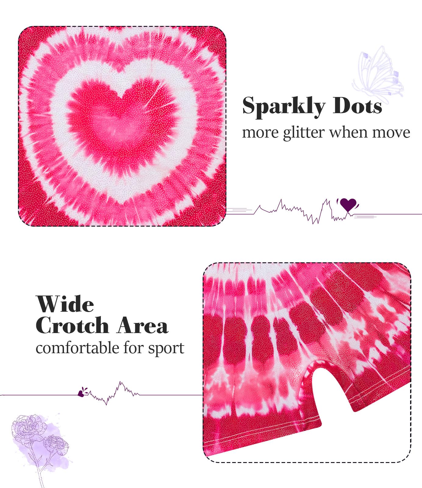 Vogseek Kid Girls Gymnastics Leotards 3t 4t Toddlers Rose Pink Cute Heart Pattern Activewear Set with Matching Hair Scrunchine Quick Dry Tank Sleeve Ballet Dance Unitards