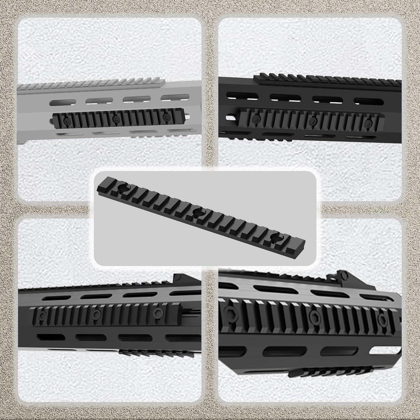 Skiennix Aluminum Picatinny Rail Accessories - Sturdy 7/10/14 Inch Mlok Guide Rail with T-Nuts & Screws