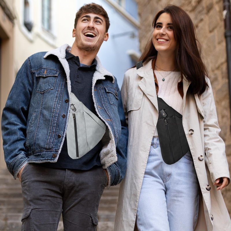 OSOCE Sling Bag for Men, Anti-Theft Crossbody Chest Pack, Minimalist Daypack with Water Bottle Holde