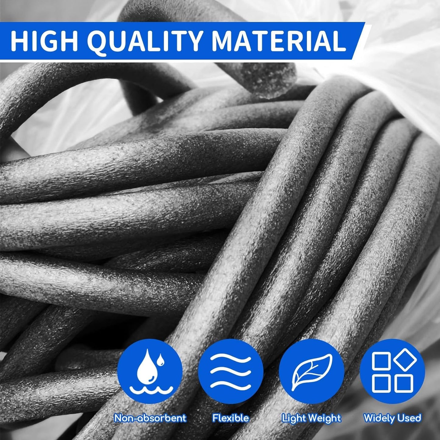 Foam Backer Rod for Gaps Concrete Crack Filler Joints Foam Gap Fillers Caulk Saver Backing Rod Concrete Filler Rope Joint Filler (1/2 Inches X 10 Feet)