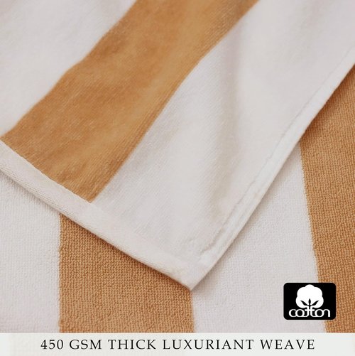 COTTON CRAFT Oversized Hooded Beach Towel - 39 x 68 Inches, 100% Ringspun Cotton, Quick Dry Cabana Stripe