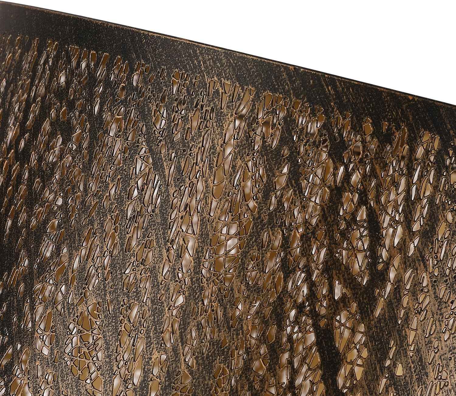 Large Forest Etched Metal Lampshade - 12'' Top x 14'' Bottom x 10'' Height for Table & Floor Lamps