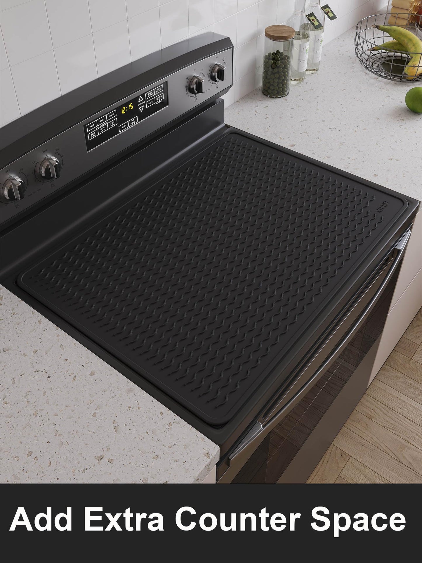 XiFEO Stove Top Covers for Electric Stove, Food Grade Heavy Duty Silicone Glass Stove Top Cover Protector, Induction Cooktop Protector, Heat Resistant Range Ceramic Stove Top Covers Mat, Oven Cover