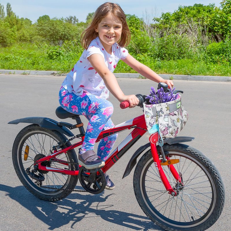 RAYMACE Kids Bike Basket,Children's Bike Basket Front,Waterproof Bicycle Basket Handlebar Bag for Girls,Boys Toddlers Bike or Scooter Accessories
