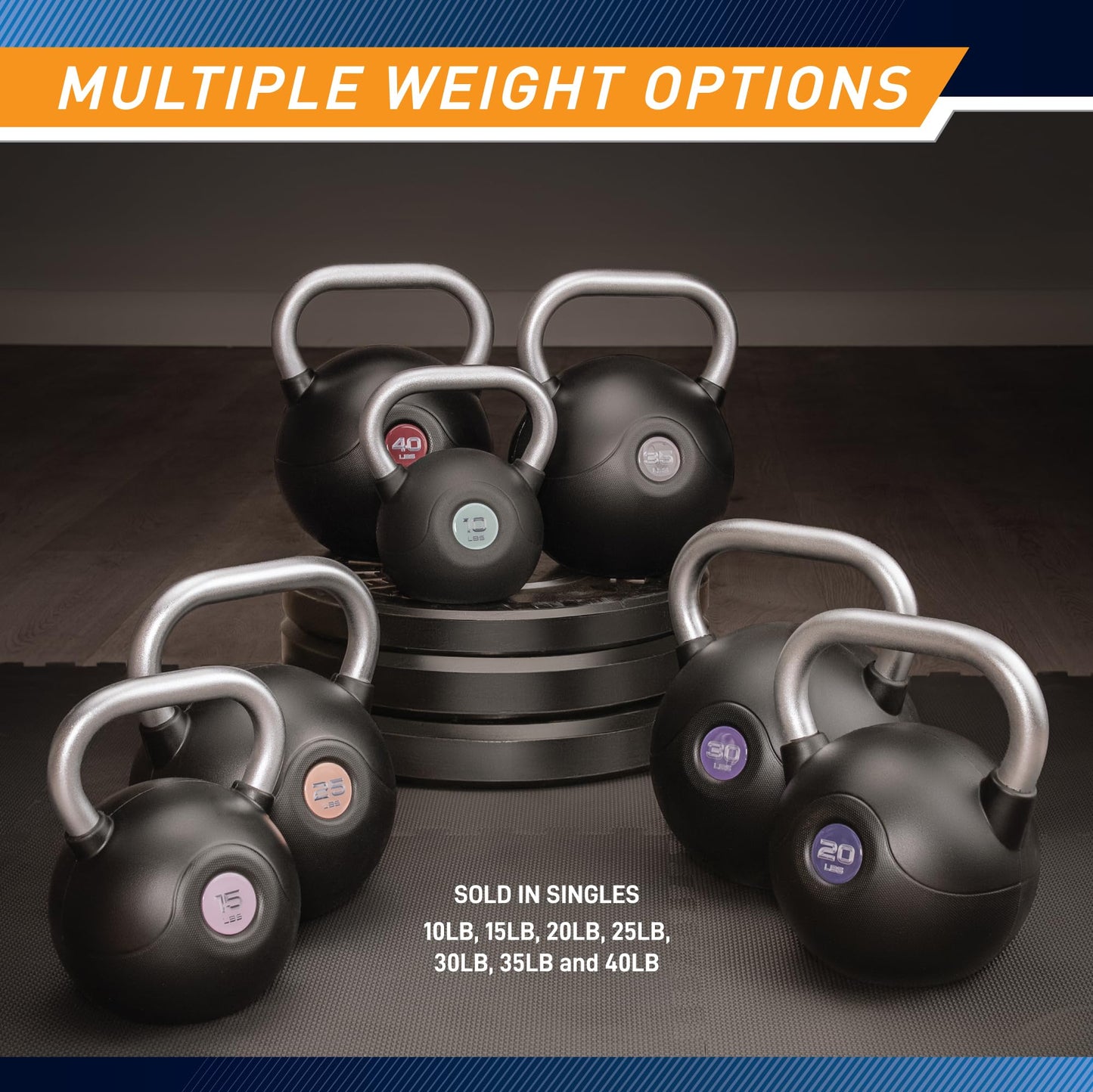 Marcy PU Coated Strength Training Kettlebell - 35 LB - MCKB-035-SAGE