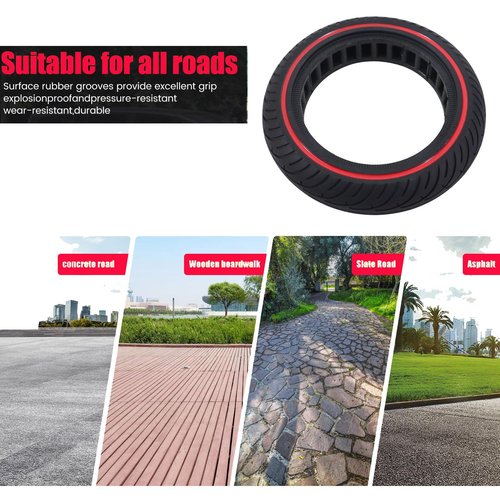 2-Pack Red 8.5x2 Solid Tire,8.5 inch Scooter Tire,Front or Rear Replacement Solid Tires for m365 pro/gotrax gxl V2/gotrax XR, 50/75-6.1 Scooter Wheels 8 1/2''