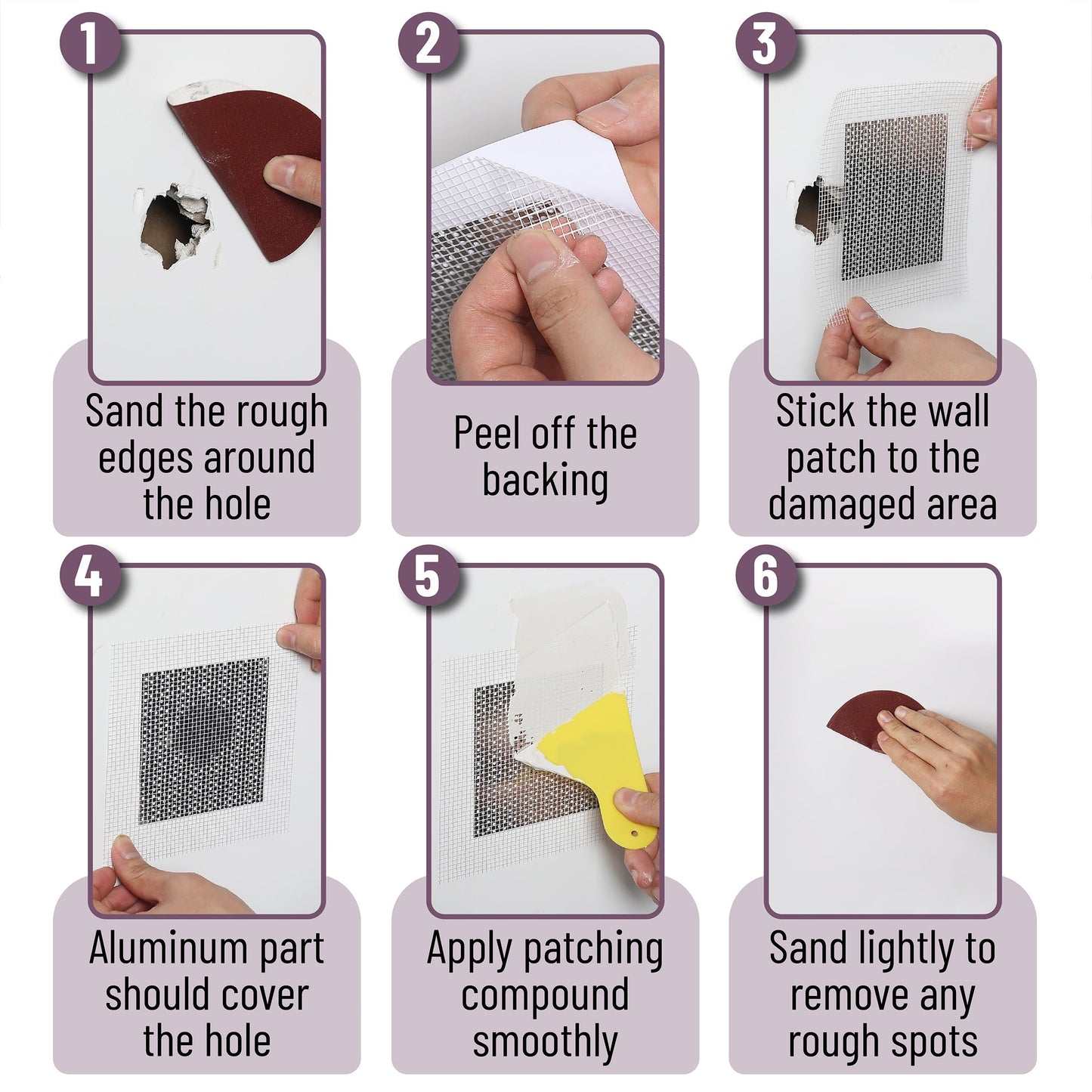 Bates- Drywall Repair Kit, 16 pcs, 4Inch, Dry Wall Patch Kits, Wall Repair Patch Kit, Wall Patch Repair Kit, Drywall Hole Patch, Drywall Patch Kit, Wall Hole Repair Kit, Drywall Patch Hole