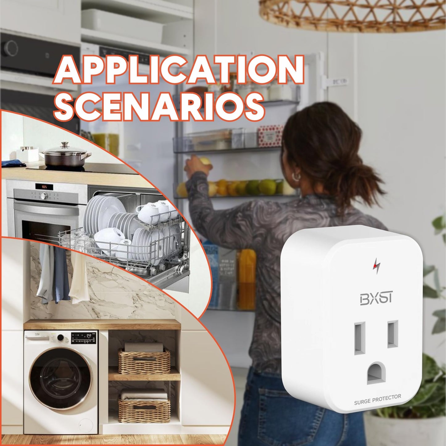 BXST Single Outlet Surge Protector for Refrigerator Small Wall Tap Surge Protector Single Plug 120V Mini Socket Lightning Protection for PC, TV, Phone, PS5 and Home Appliances, 15A, 1800W