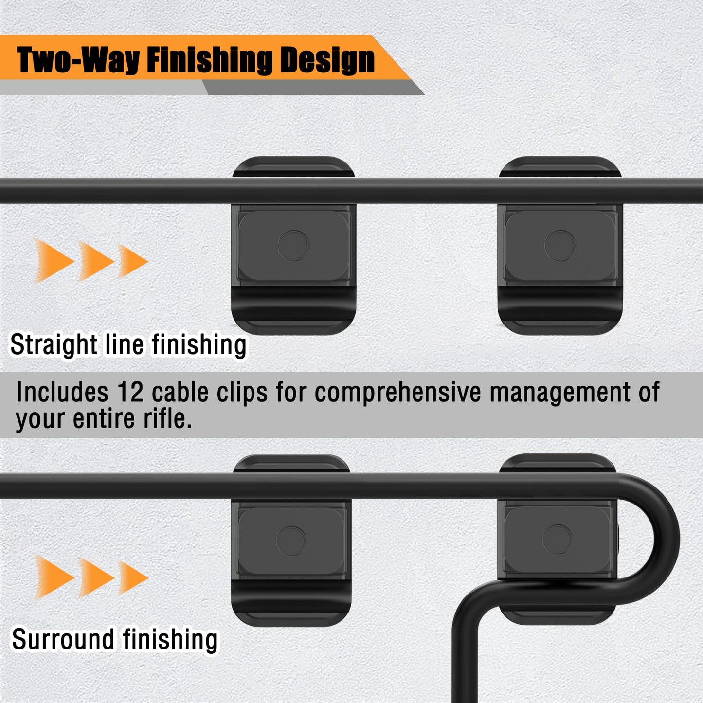 12 Pack M-Lok Cable Clips, Wire Management Clips for Picatinny Rail, Flashlight Pressure Switch Cable Holder Organizer for Rifle Accessories