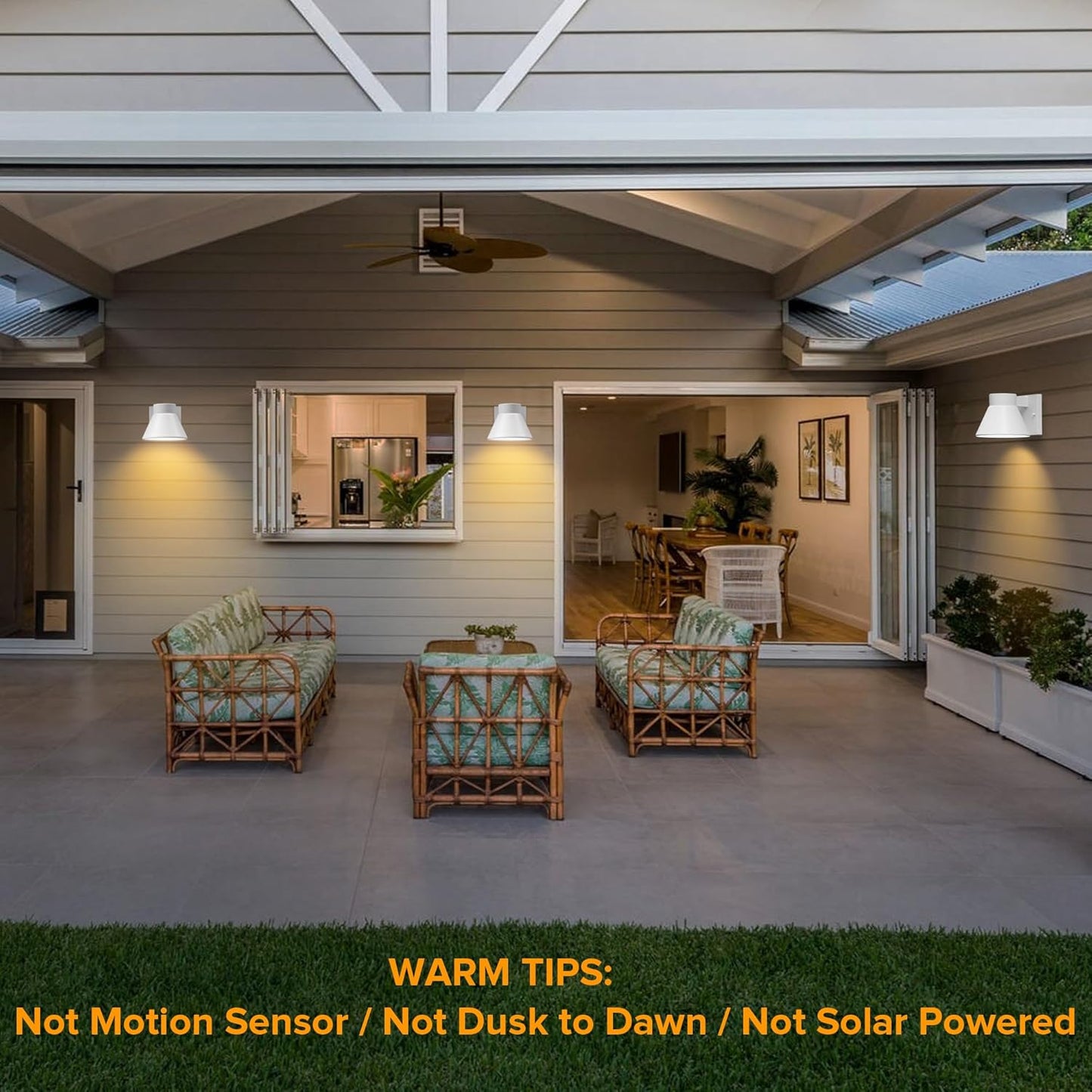 LED Outdoor Wall Lights - 2 Pack Black Waterproof Lanterns for Porch, Patio & Garage