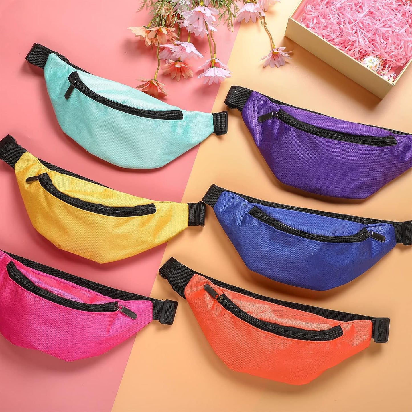 Saintrygo Neon Fanny Pack Set - 20 Adjustable Waist Bags for Workout & Travel | Classic Vintage Style