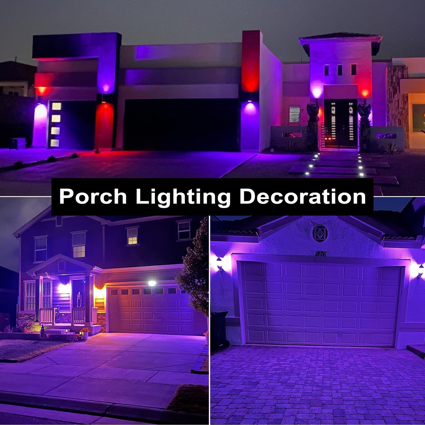 Purple LED Light Bulbs - 9W(60W Equivalent) Soft Violet Glow, A19 Bulb with E26 Base, Non-Dimmable Purple Light Bulb for Indoor/Outdoor Use, Halloween, Christmas, Porch, Parties(4-Pack)