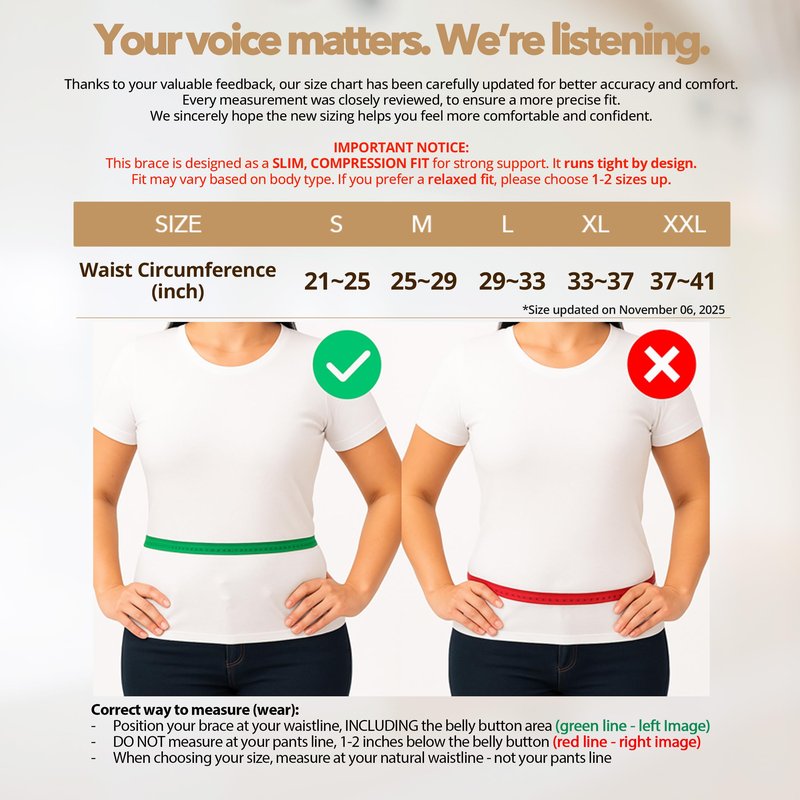 Ergo CoreActive Slim Fit Lower Back Brace – Ultra-Thin Ergonomic H-Shaped Resin Support, Seamless Design for Strong & Comfortable Lumbar Support, Lightweight & Discreet Back Brace (Beige, X-Large)