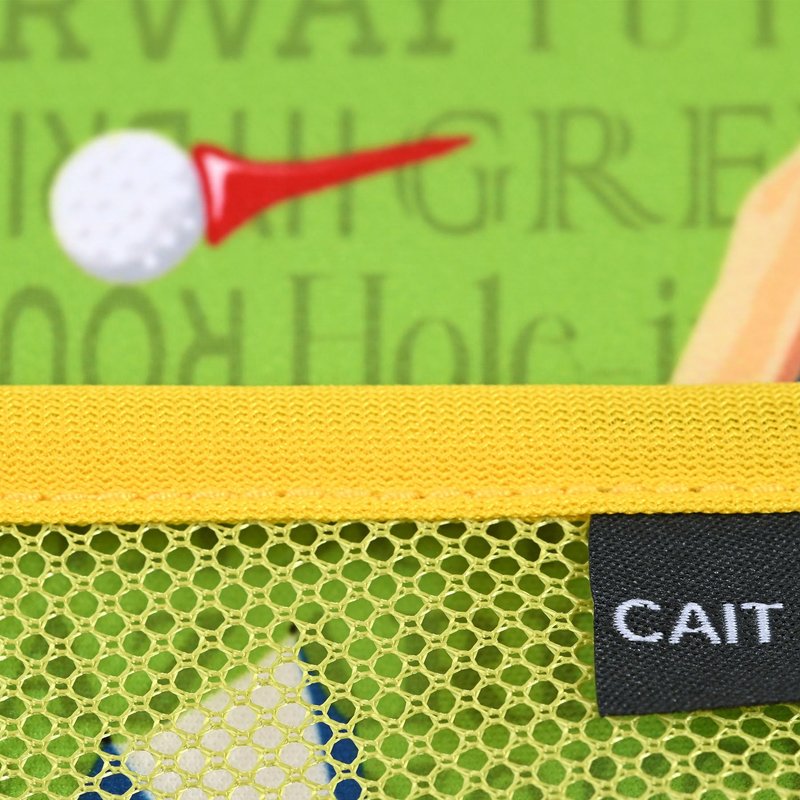 CAIT CHAPMAN HOME COLLECTION Golf Pouch Bag for Valuables, Tees, Zippered Pocket with a Clip Hook (Golf Icons)