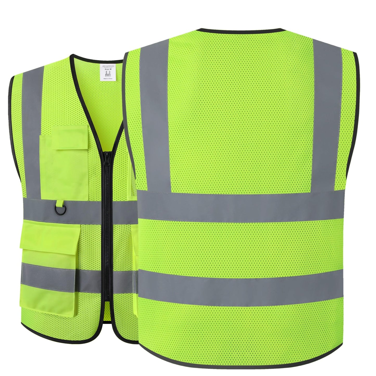 HATAUNKI Safety Vest for Men Women Hi Vis Vest with Pockets Mesh High Visibility Vest Meets ANSI/ISEA Standards (Yellow-20, 2X-Large)