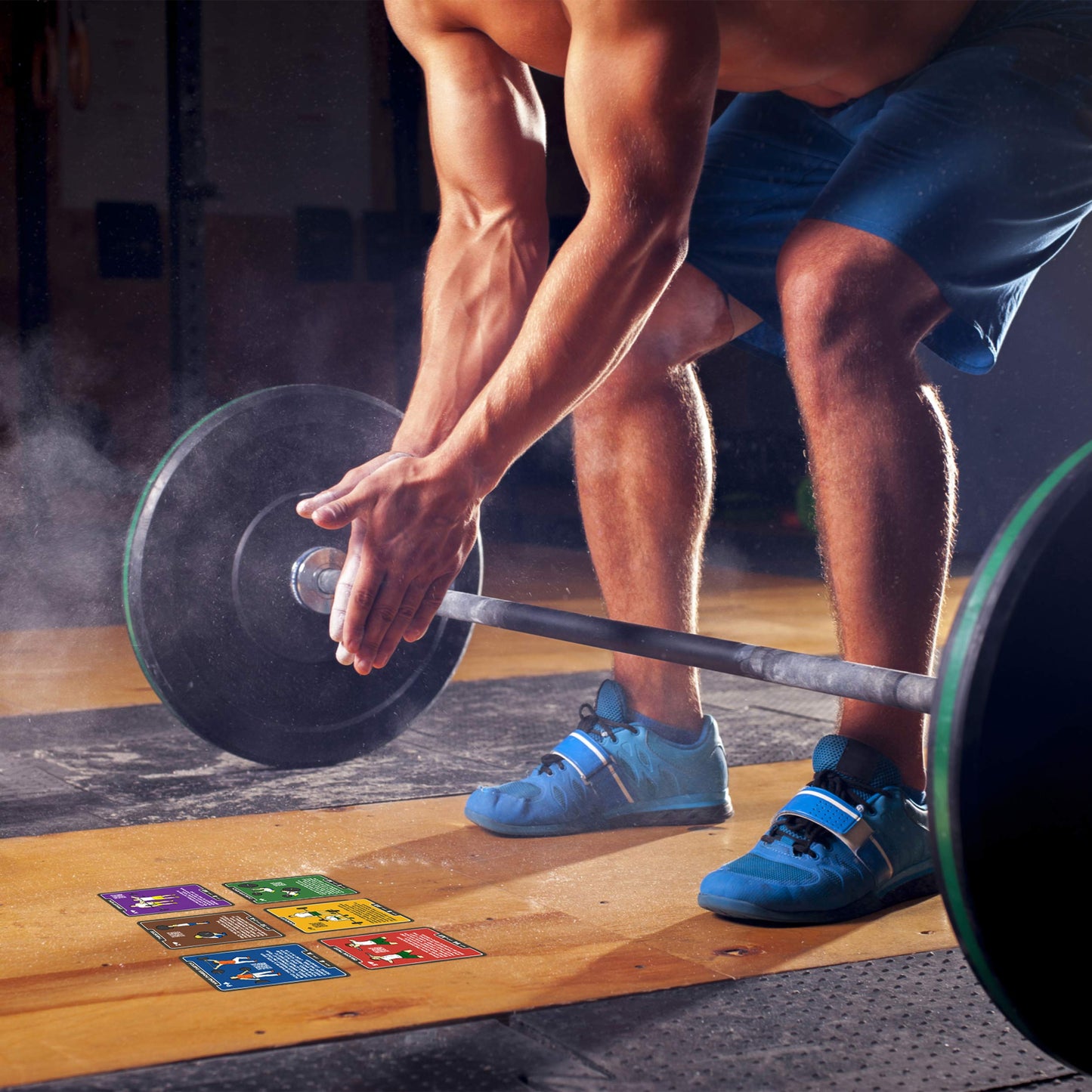 Stack 52 Barbell Exercise Cards. Weight Lifting Playing Card Game. Video Instructions Included. Bodybuilding, Strength Training, and Crossfit Workouts. Home Gym Fitness Program. (2019 Update)