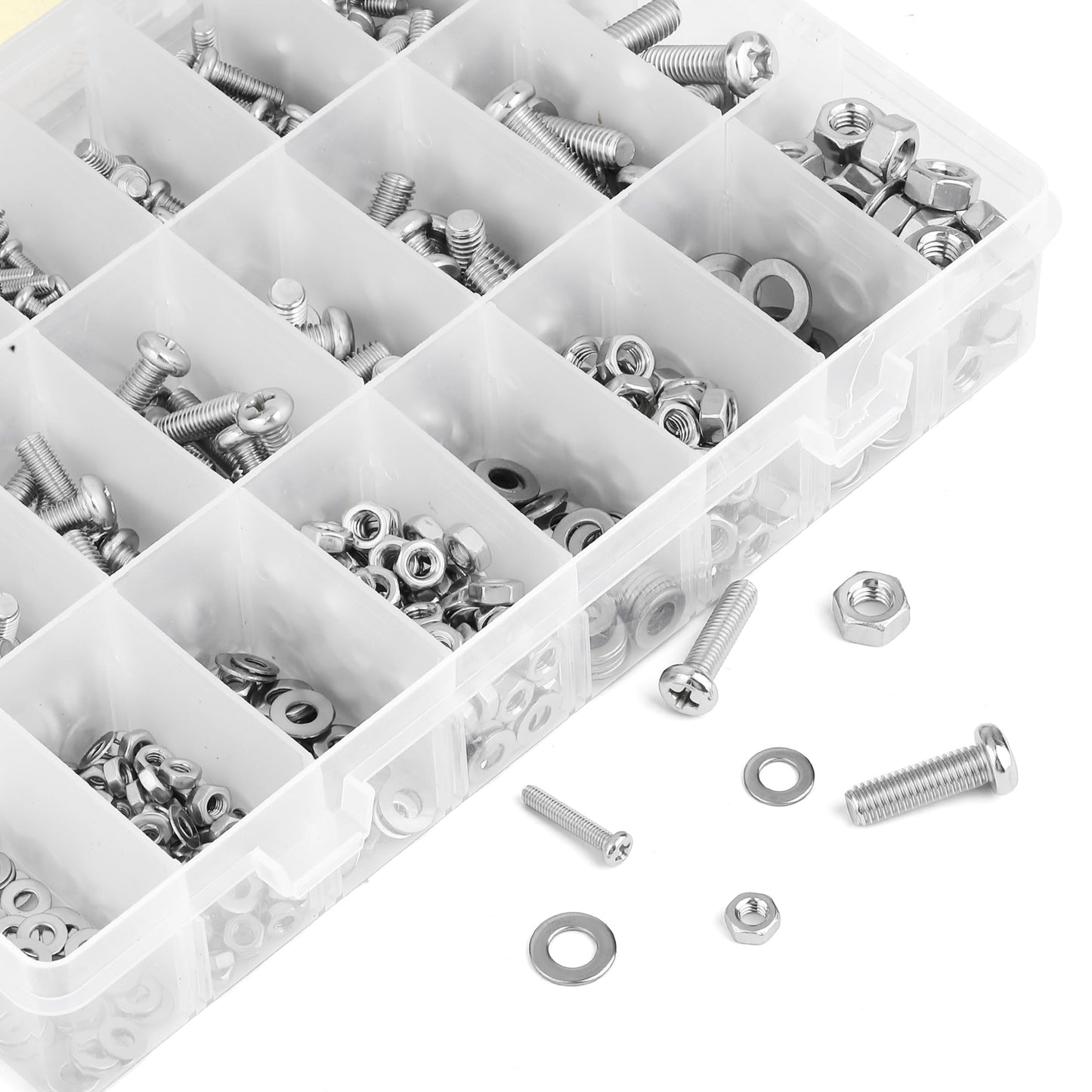 Mr. Pen- Nuts and Bolts Assortment Kit, 810 pcs, Stainless Steel M3 M4 M5 M6 Phillips Pan Head Assorted Nuts and Bolts, Machine Screw Assortment Kit with Clear Storage Box