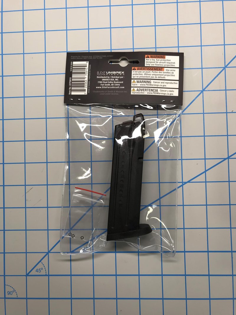 Umarex Smith & Wesson M&P 9 GBB 6mm BB Pistol Airsoft Gun Magazine,Black