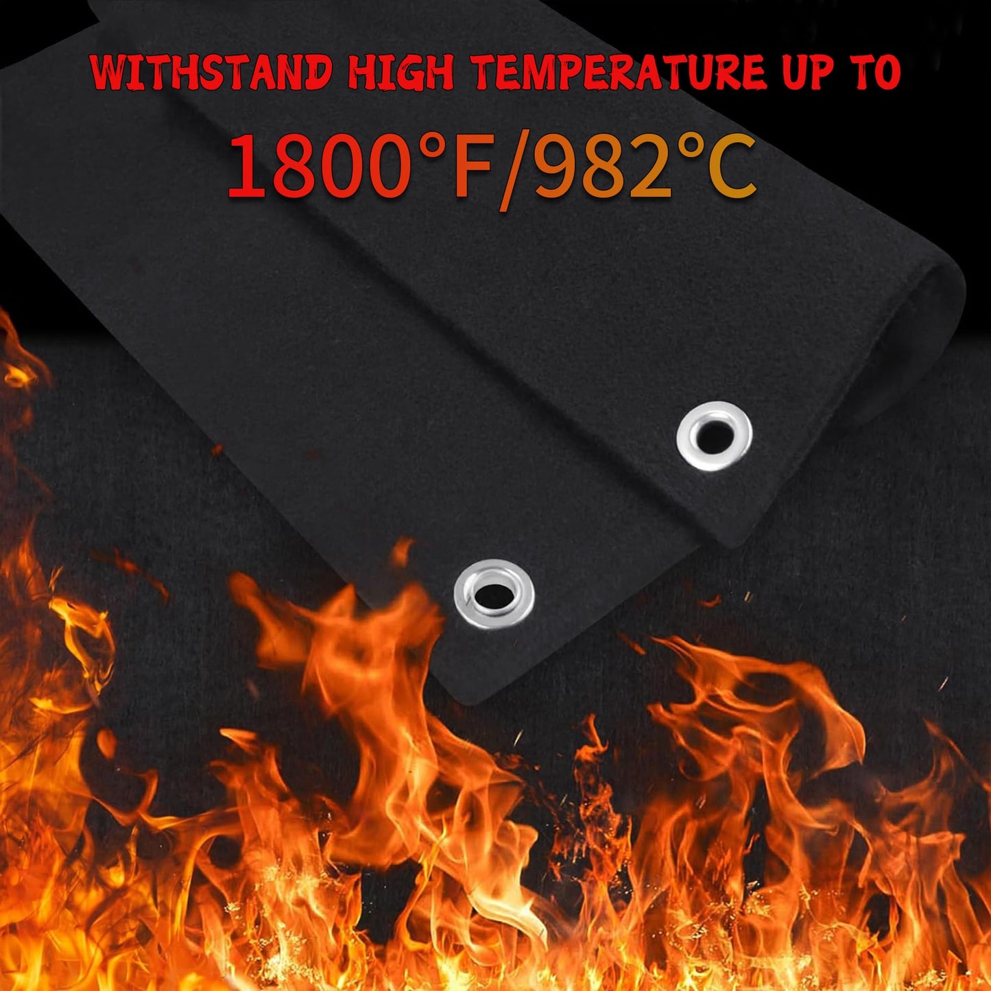 kaidun Welding Blanket Fireproof, 12'' x 12'' Opening Shape Heat Shield Mat for Plumbing Brazing Soldering Copper Pipe, Fire Flame Resistant Cloth Rag, Solder Plumbers HVAC Torch Protector