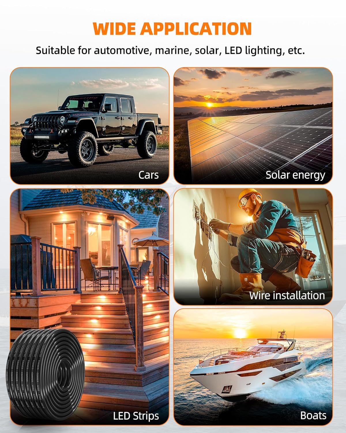 16 AWG Tinned Copper 3-Conductor Electrical Wire - Waterproof PVC Cable for Automotive, Marine & Solar (100FT)