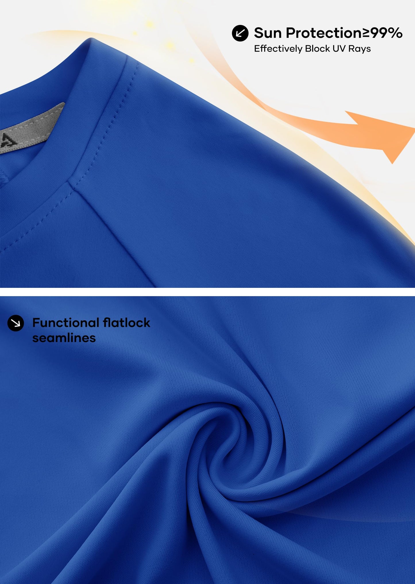 YOVVI Men Swim Shirt Brilliant Blue