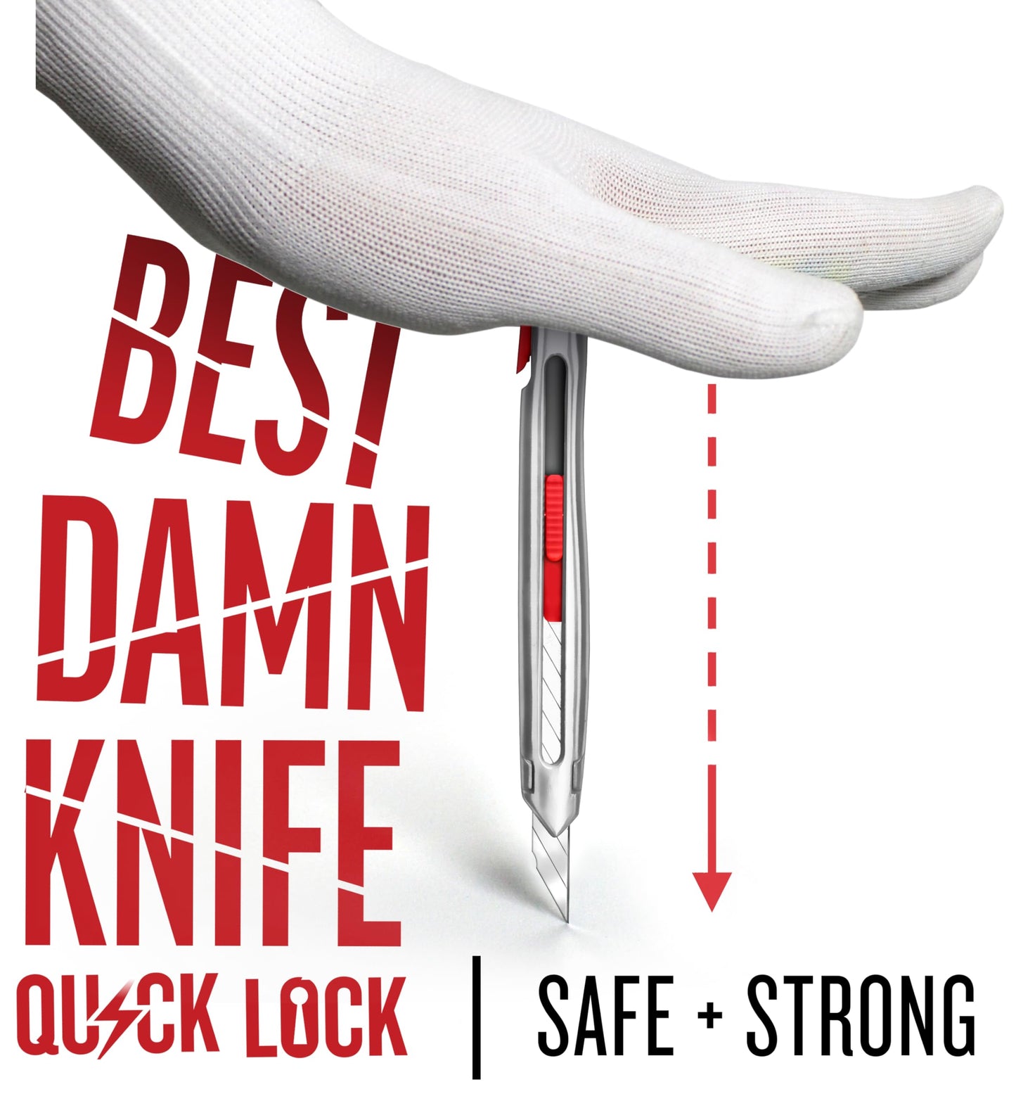 VViViD Best Damn Knife Quick Lock, Heavy Duty Precise Utility Blade, Quickest Safety Lock, 11, 9mm Blades