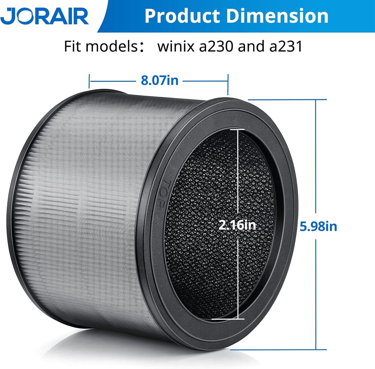 Winix A230/A231 Replacement Filter Size O - 3-in-1 HEPA Filter (99.97% Filtration) - 2 Pack