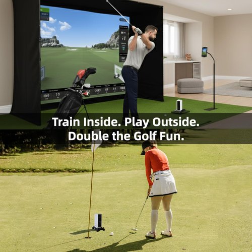Leveling Stand with Protective Shield for Square Golf Launch Monitor | Heat-Resistant & All-in-One Simulator Case (Indoor/Outdoor Use)