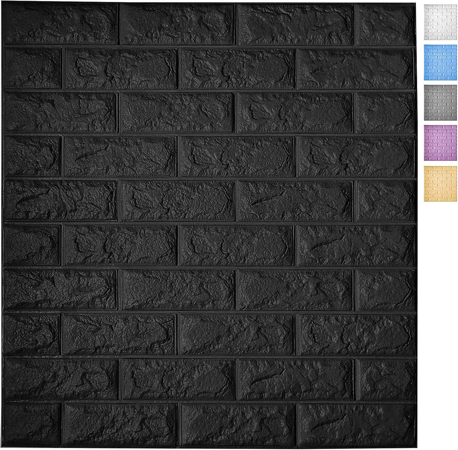 Faux Brick 3D Wall Panels - 10-Pack Peel and Stick Waterproof Foam Wallpaper in Red Brown for Bedroom, Bathroom, Kitchen