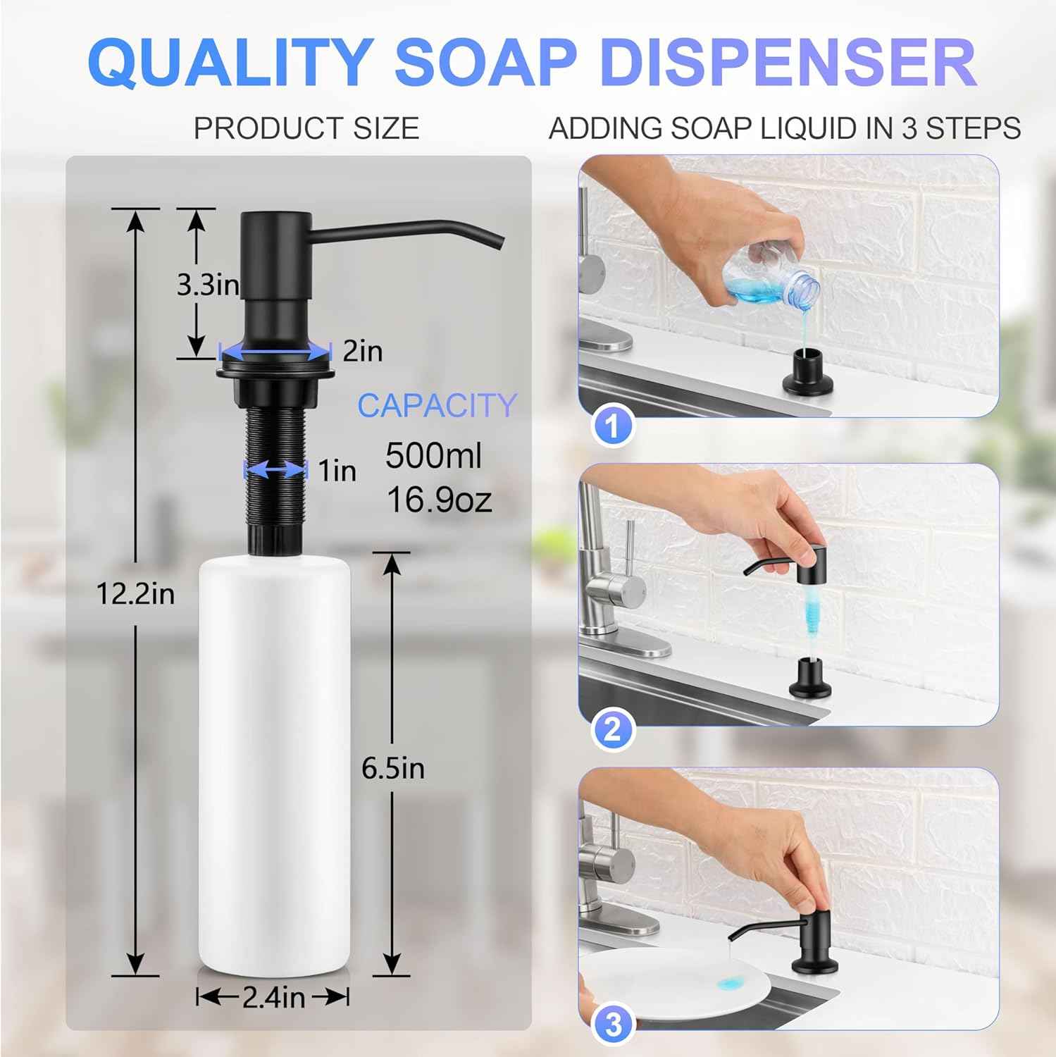 Touchless Kitchen Faucet with Soap Dispenser & Pull Down Sprayer - Commercial Grade Brushed Nickel