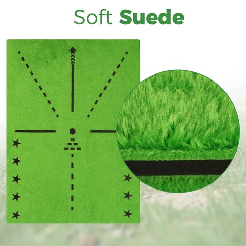 Joooones Golf Hitting Mat with Swing Path Feedback – Dual Velvet Replaceable Top, 16x12 in for Indoor/Outdoor Driving, Chipping & Putting Practice – Gift for Golfers