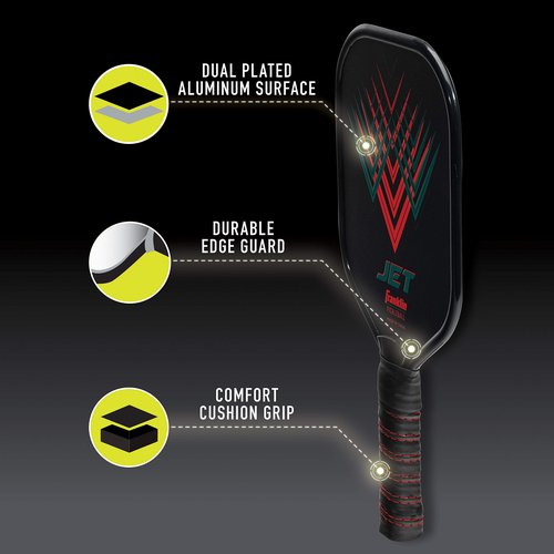 Franklin Sports Pickleball Paddle - Jet Aluminum Pickleball Paddle - USAPA Approved Paddle - Red, One Size