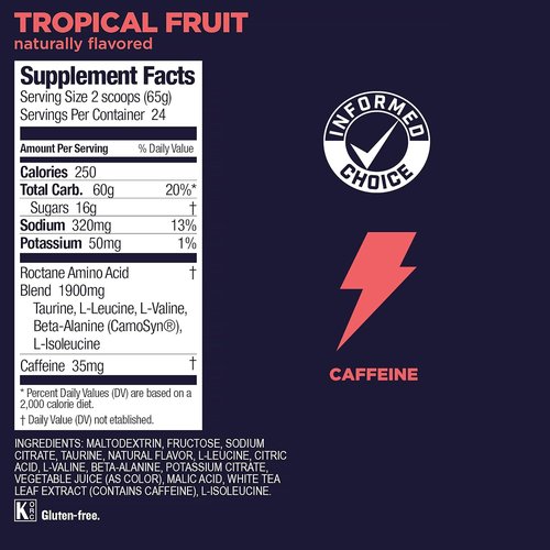 GU Energy Roctane Ultra Endurance Drink Mix - Vegan, Gluten-Free, 35mg Caffeine | Tropical Fruit, 3.44 lb
