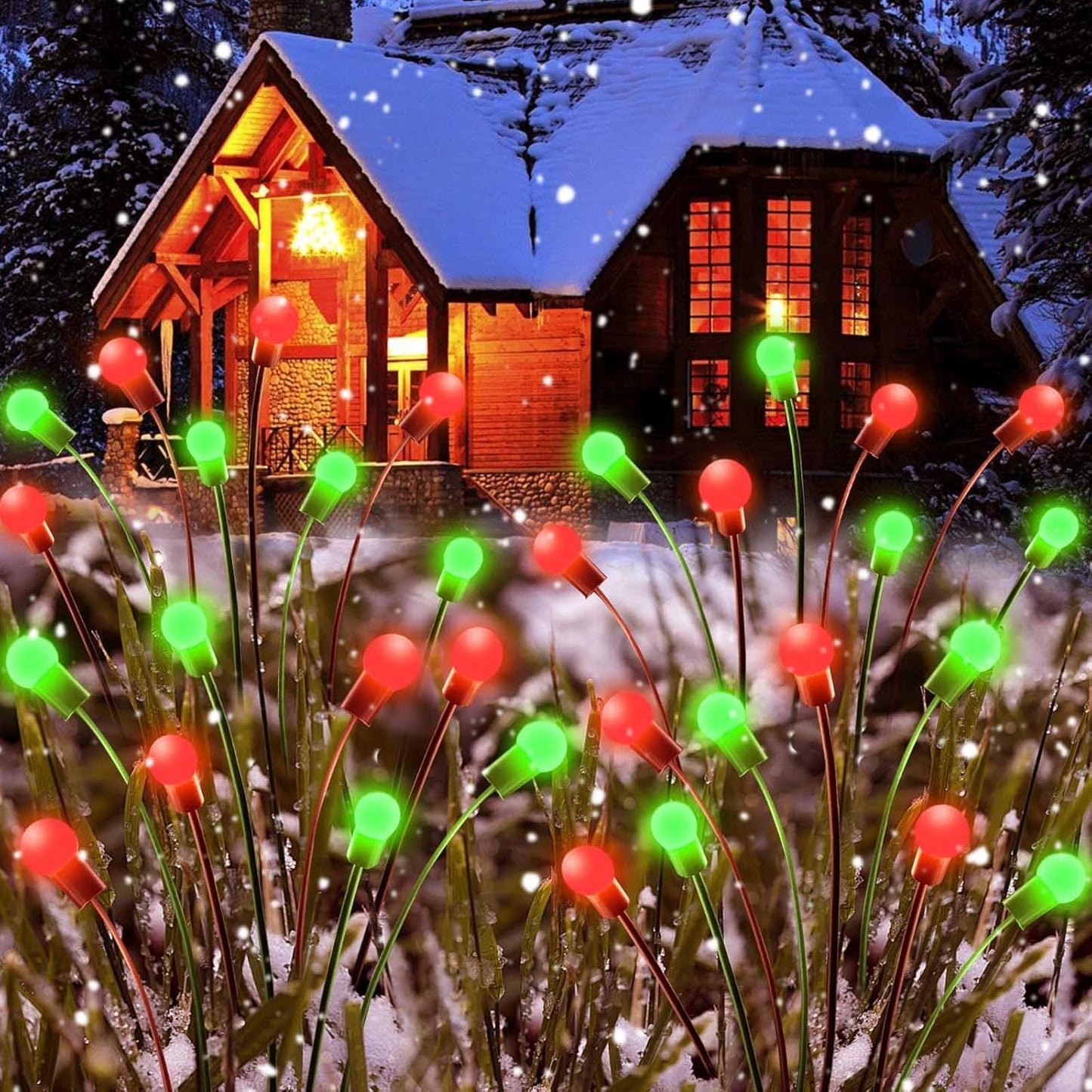 48 LED Solar Halloween Lights - 6 Pack Purple & Orange Waterproof Firefly Lights for Garden & Patio Decor