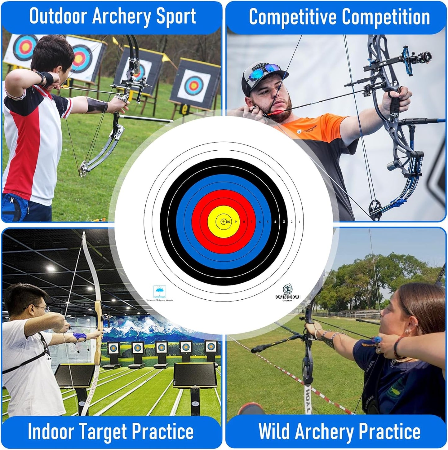 Regine Switzerland Archery Targets - Durable Paper Compound Bow Targets | 40cm, 60cm, 80cm Sizes