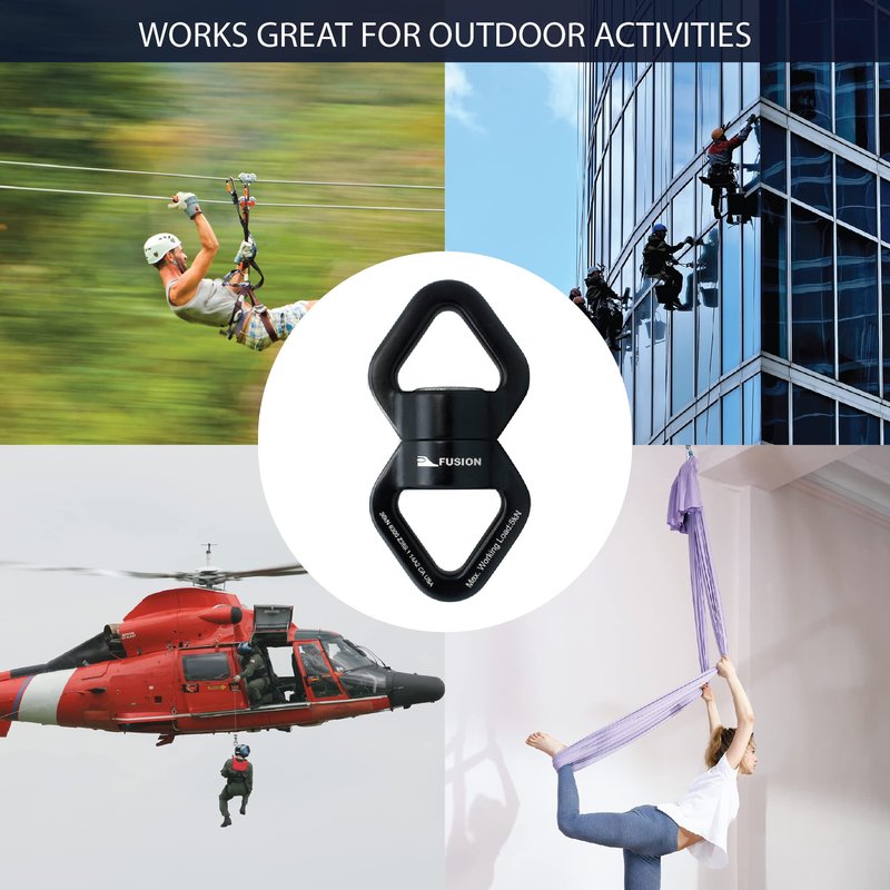 Swing Swivel, 36 KN Rotational Device Hanging Accessory for Web Tree Swing, Therapy Swing, Aerial Dance,Aerial Yoga, Swing Spinner Hanger, Rock Climbing, Hanging Hammocks